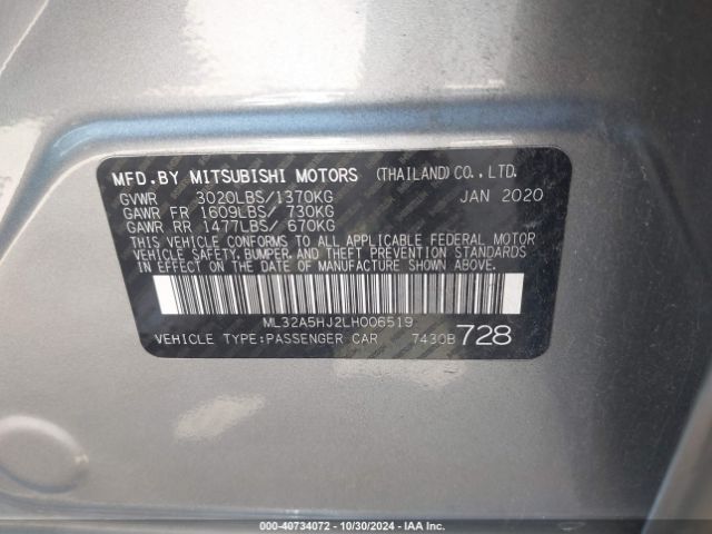 ML32A5HJ2LH006519 Mitsubishi MIRAGE LE