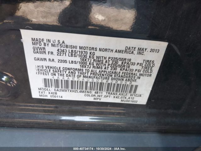 2013 MITSUBISHI OUTLANDER SPORT 4A4AR5AU6DE020960 Photo 8