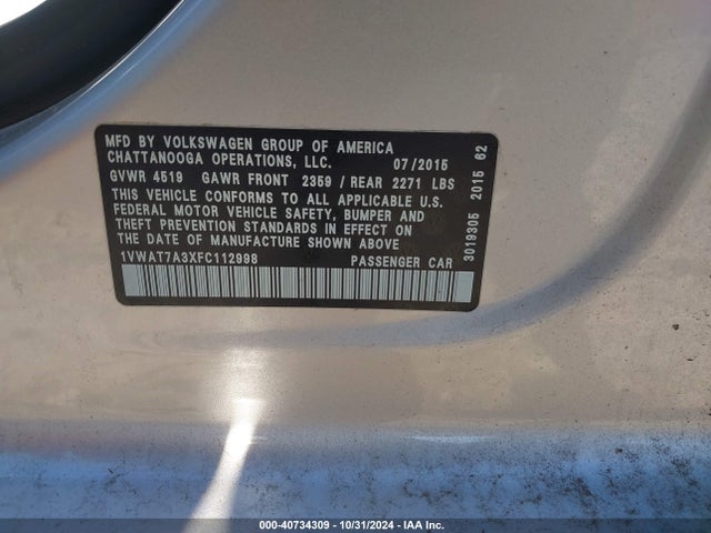 1VWAT7A3XFC112998 Volkswagen Passat 1.8t Limited Edition
