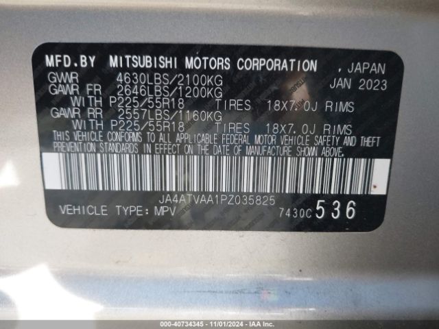 2023 MITSUBISHI ECLIPSE CROSS JA4ATVAA1PZ035825 Photo 8