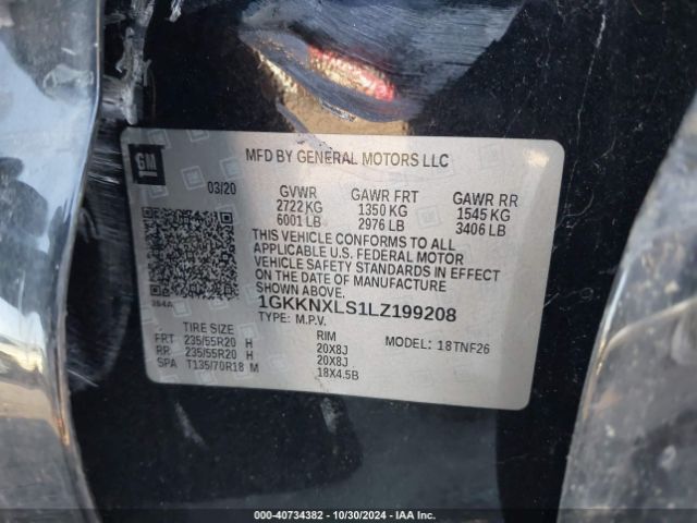 1GKKNXLS1LZ199208 GMC Acadia Awd Denali