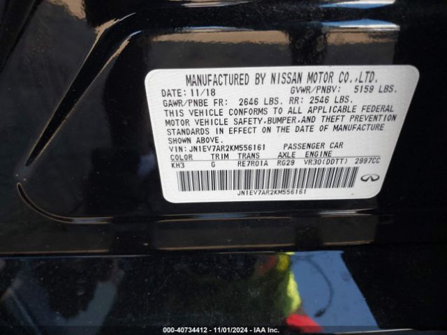JN1EV7AR2KM556161 Infiniti Q50 3.0t Luxe