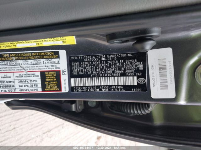 4T1BF1FK4FU078056 Toyota CAMRY LE