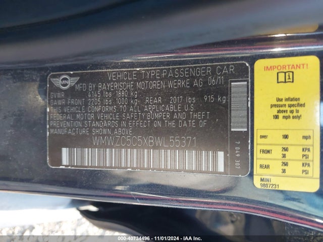 2011 MINI COOPER S COUNTRYMAN WMWZC5C5XBWL55371 Photo 8