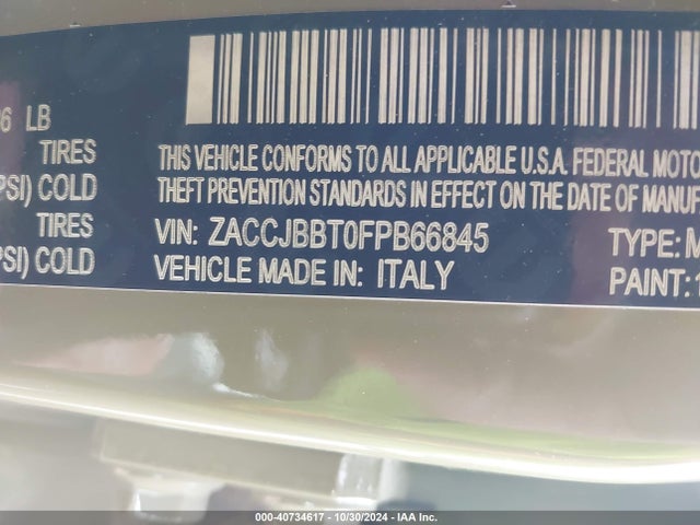 Jeep Renegade Latitude 2015 ZACCJBBT0FPB66845 Image 9