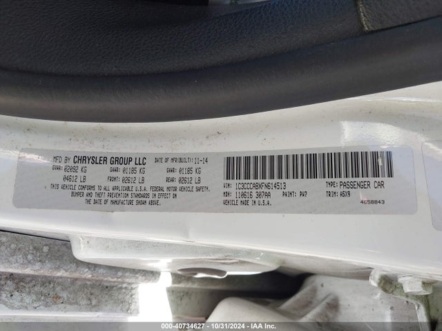 Chrysler 200 Limited 2015 1C3CCCABXFN614513 Image 9