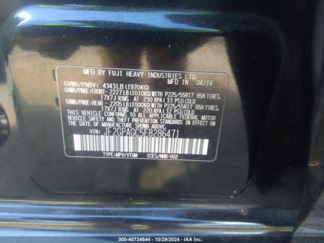 JF2GPAGC5E8286471 Subaru Xv Crosstrek 2.0i Limited