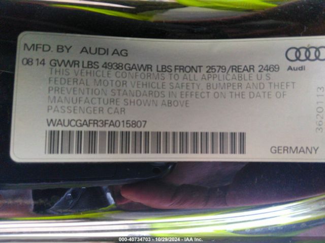 WAUCGAFR3FA015807 Audi S5 3.0t Premium Plus