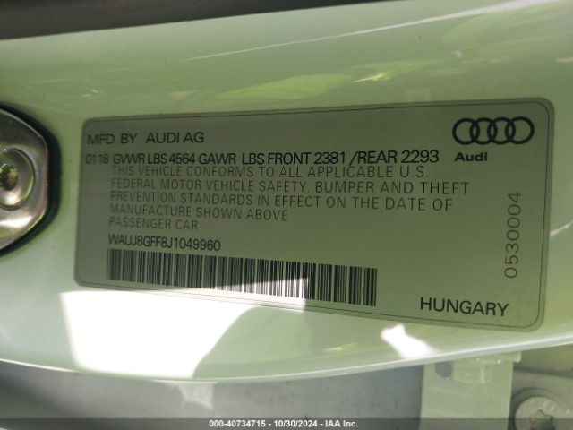 WAUJ8GFF8J1049960 Audi A3 2.0t Premium