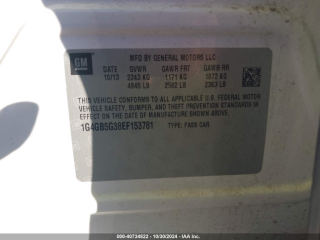 1G4GB5G38EF153781 Buick Lacrosse Leather Group