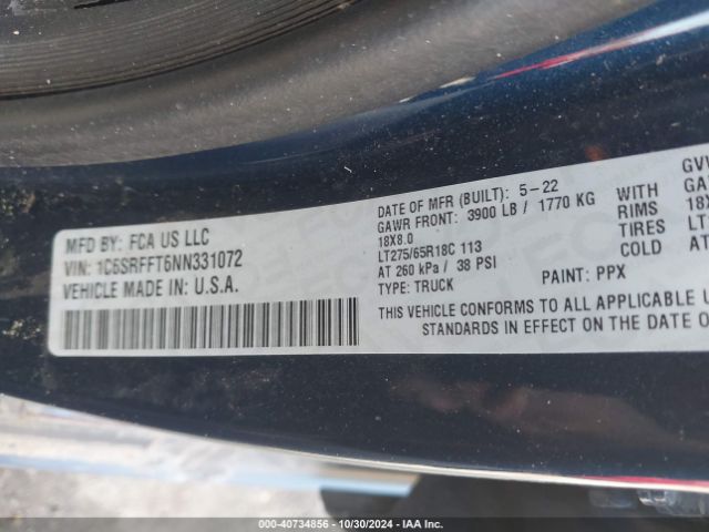 2022 RAM 1500 1C6SRFFT6NN331072 Photo 8