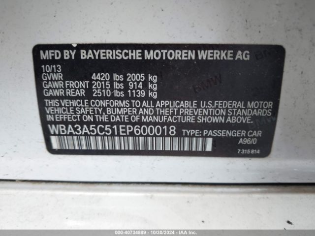 WBA3A5C51EP600018 BMW 328I