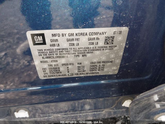 KL4MMCSLXMB038614 Buick Encore Gx Awd Preferred