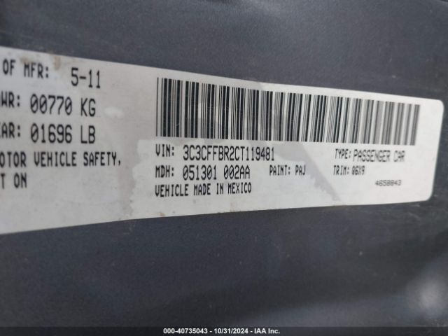 2012 FIAT 500 3C3CFFBR2CT119481 Photo 8