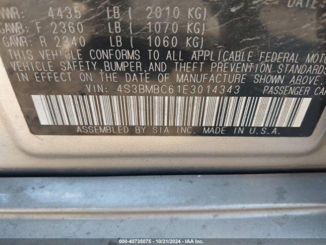 4S3BMBC61E3014343 Subaru Legacy 2.5i Premium