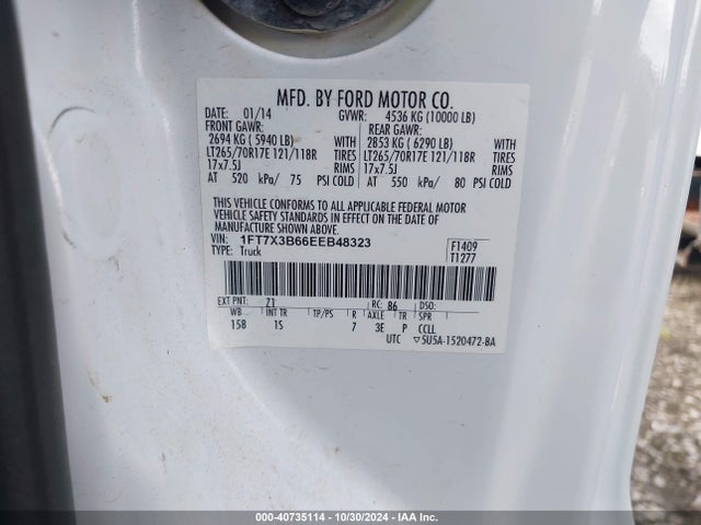 Ford F-350 Xl 2014 1FT7X3B66EEB48323 Image 9