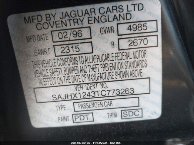 1996 JAGUAR XJ6 SAJHX1243TC773263 Photo 8