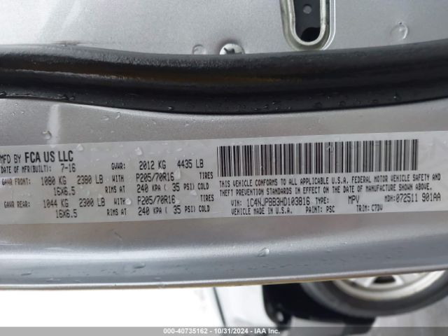 1C4NJPBB3HD103816 Jeep Patriot Sport Fwd