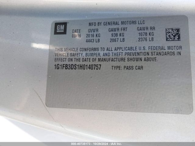 2017 CHEVROLET CAMARO 1G1FB3DS1H0140757 Photo 8