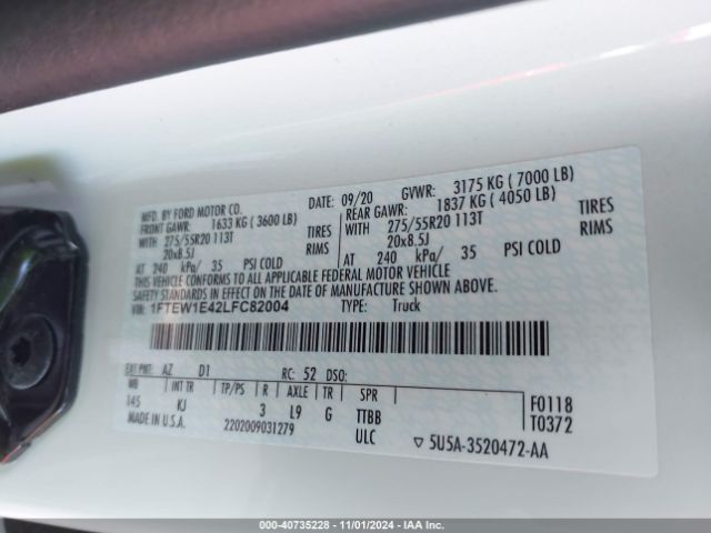 1FTEW1E42LFC82004 Ford F-150 King Ranch