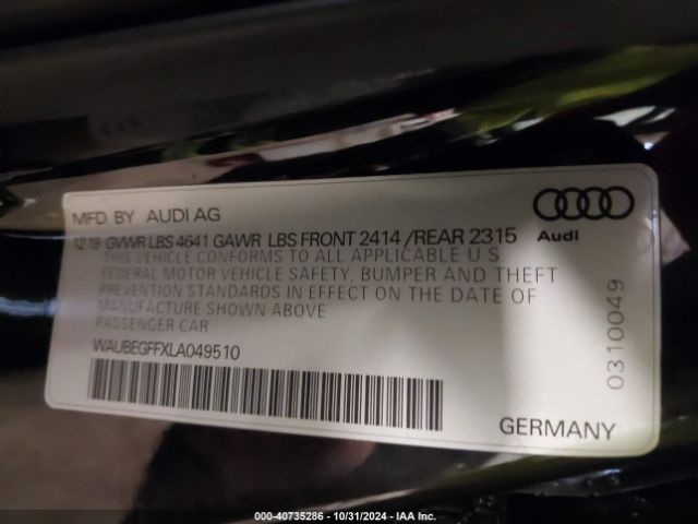 2020 AUDI A3 WAUBEGFFXLA049510 Photo 8