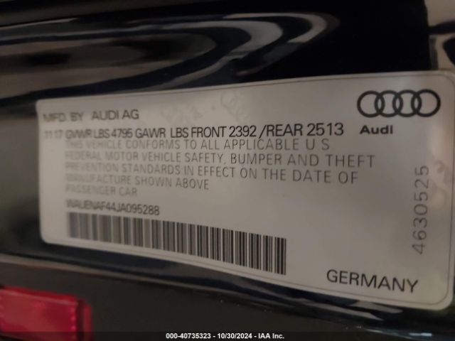 WAUENAF44JA095288 Audi A4 2.0t Premium/2.0t Tech Premium