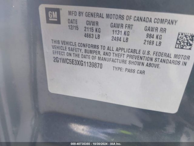 2G1WC5E3XG1139870 Chevrolet Impala Limited Ltz