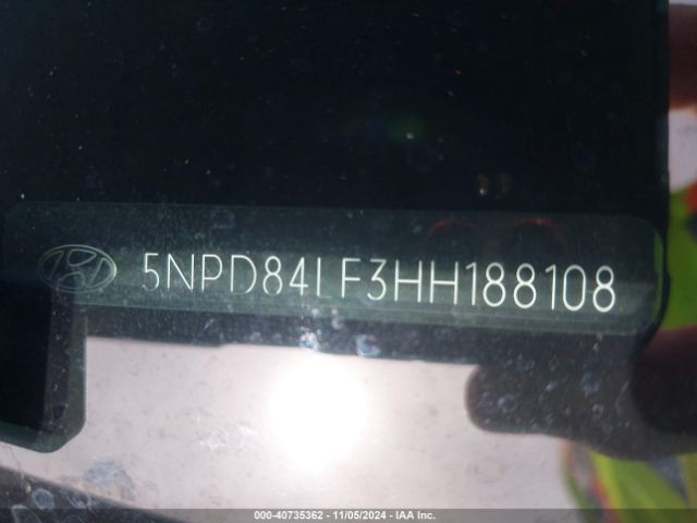 5NPD84LF3HH188108 Hyundai Elantra Limited