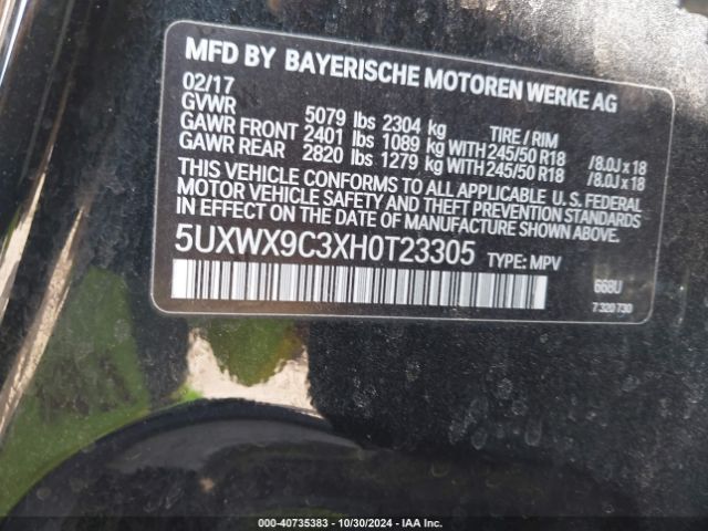 5UXWX9C3XH0T23305 BMW X3 Xdrive28i