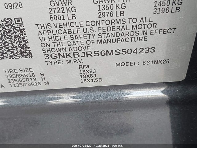 Chevrolet Blazer Awd 3lt 2021 3GNKBJRS6MS504233 Image 9