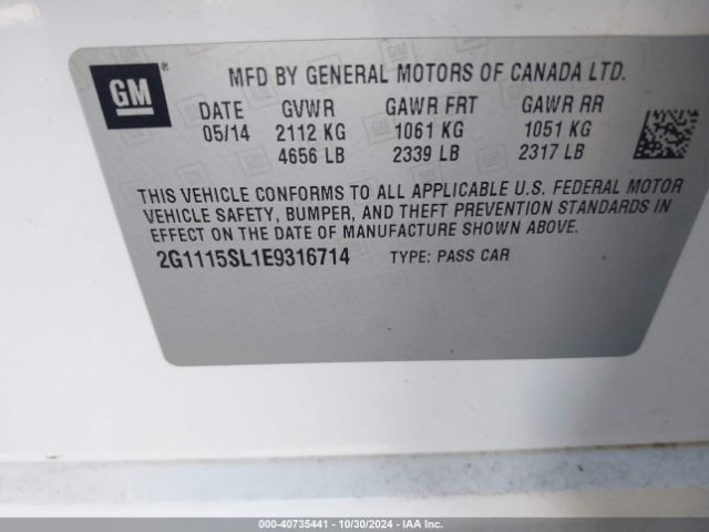 2G1115SL1E9316714 Chevrolet IMPALA 1LT