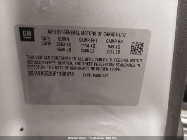 2G1WA5E39F1168474 Chevrolet Impala Limited Ls