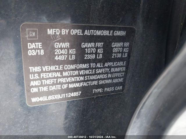 W04GL6SX9J1124857 Buick Regal Sportback Preferred