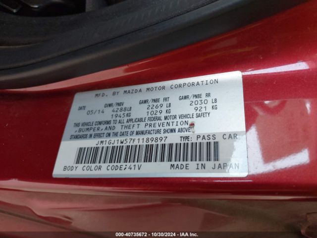 JM1GJ1W57F1189897 Mazda Mazda6 I Grand Touring