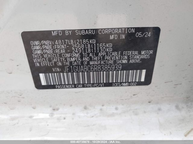 JF1GUABC6R8385939 Subaru Impreza Base 5-door