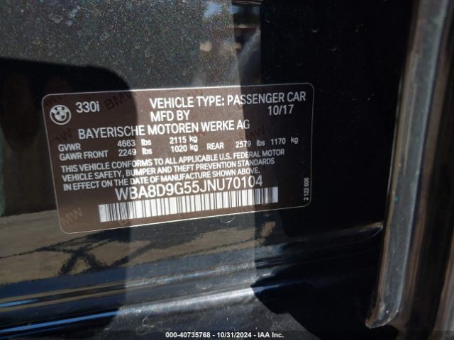 WBA8D9G55JNU70104 BMW 330i Xdrive
