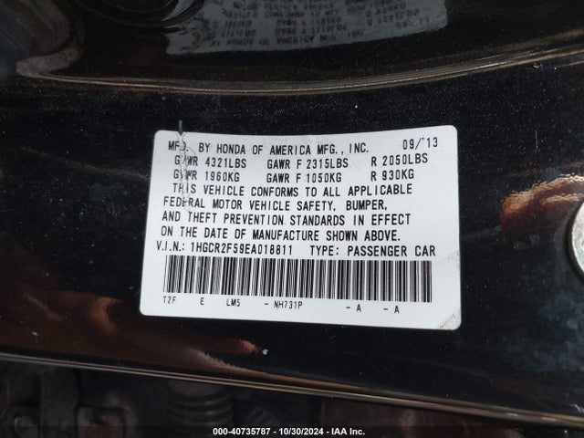 Honda Accord Sport 2014 1HGCR2F59EA018811 Image 9