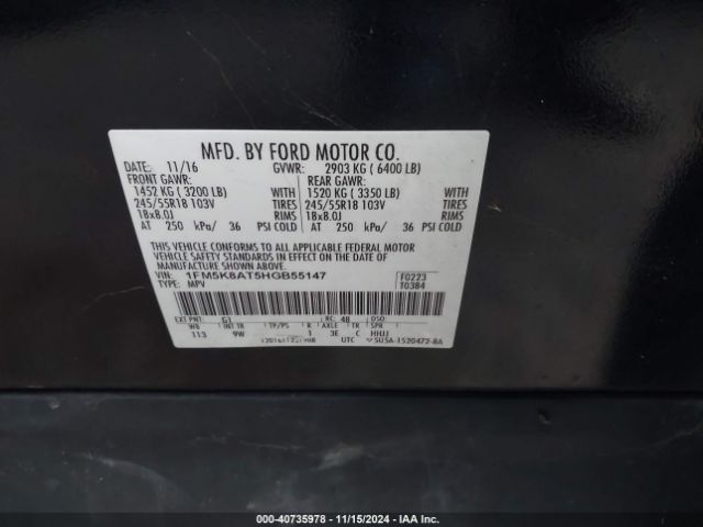 2017 FORD UTILITY POLICE INTERCEPTOR 1FM5K8AT5HGB55147 Photo 8