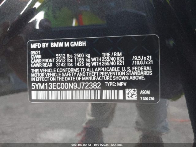 5YM13EC00N9J72382 BMW X3 M