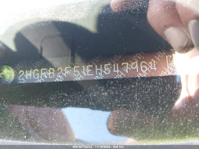 Honda Civic Lx 2014 2HGFB2F51EH547964 Image 9