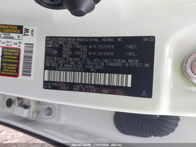 5TDKDRBH8PS507644 Toyota Highlander Xle
