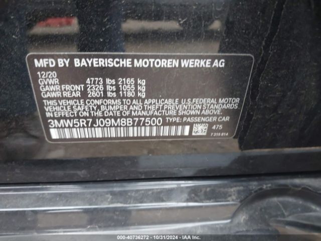 3MW5R7J09M8B77500 BMW 330i Xdrive
