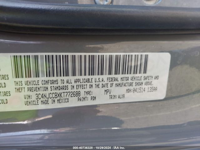 3C4NJCCBXKT772688 Jeep Compass Limited Fwd