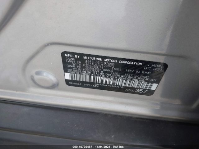 2024 MITSUBISHI OUTLANDER SPORT JA4ARUAU7RU006767 Photo 8