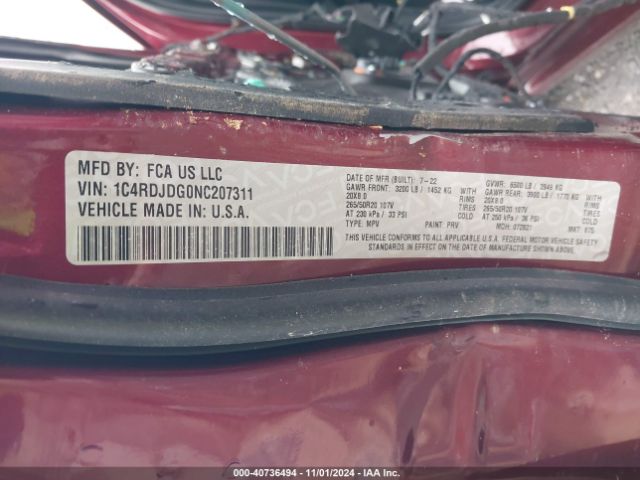 2022 DODGE DURANGO 1C4RDJDG0NC207311 Photo 8