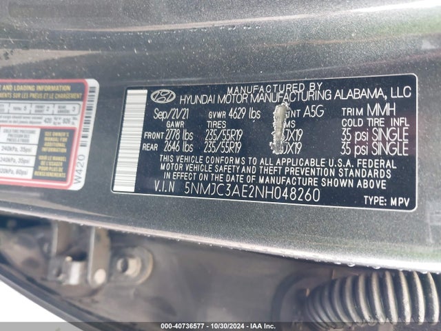 Hyundai TUCSON SEL 2022 5NMJC3AE2NH048260 Image 9