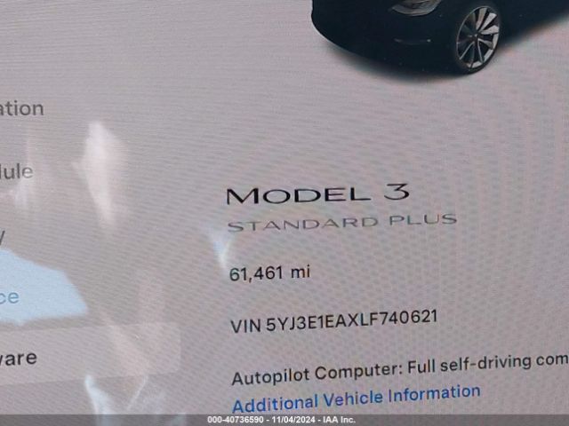 5YJ3E1EAXLF740621 Tesla Model 3 Standard Range Plus Rear-wheel Drive/standard Range Rear-wheel Drive