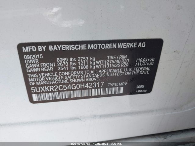 5UXKR2C54G0H42317 BMW X5 Sdrive35i