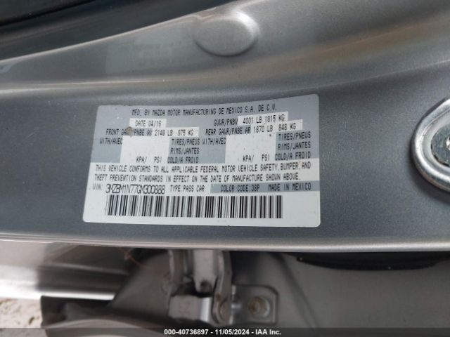 3MZBM1N77GM300888 Mazda Mazda3 I Grand Touring