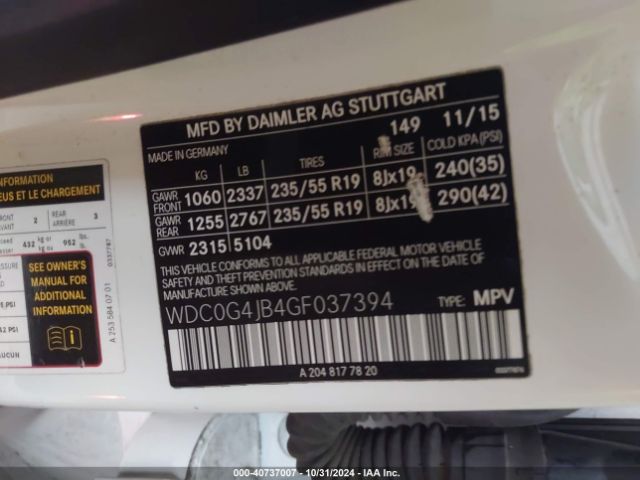 WDC0G4JB4GF037394 Mercedes-Benz GLC 300